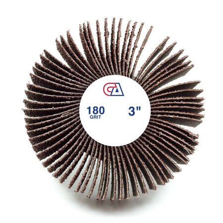 CONTINENTAL ABRASIVES 3" x 2" x 1/4" Aluminum Oxide 180 Grit Mounted Flap Wheel FW-32180